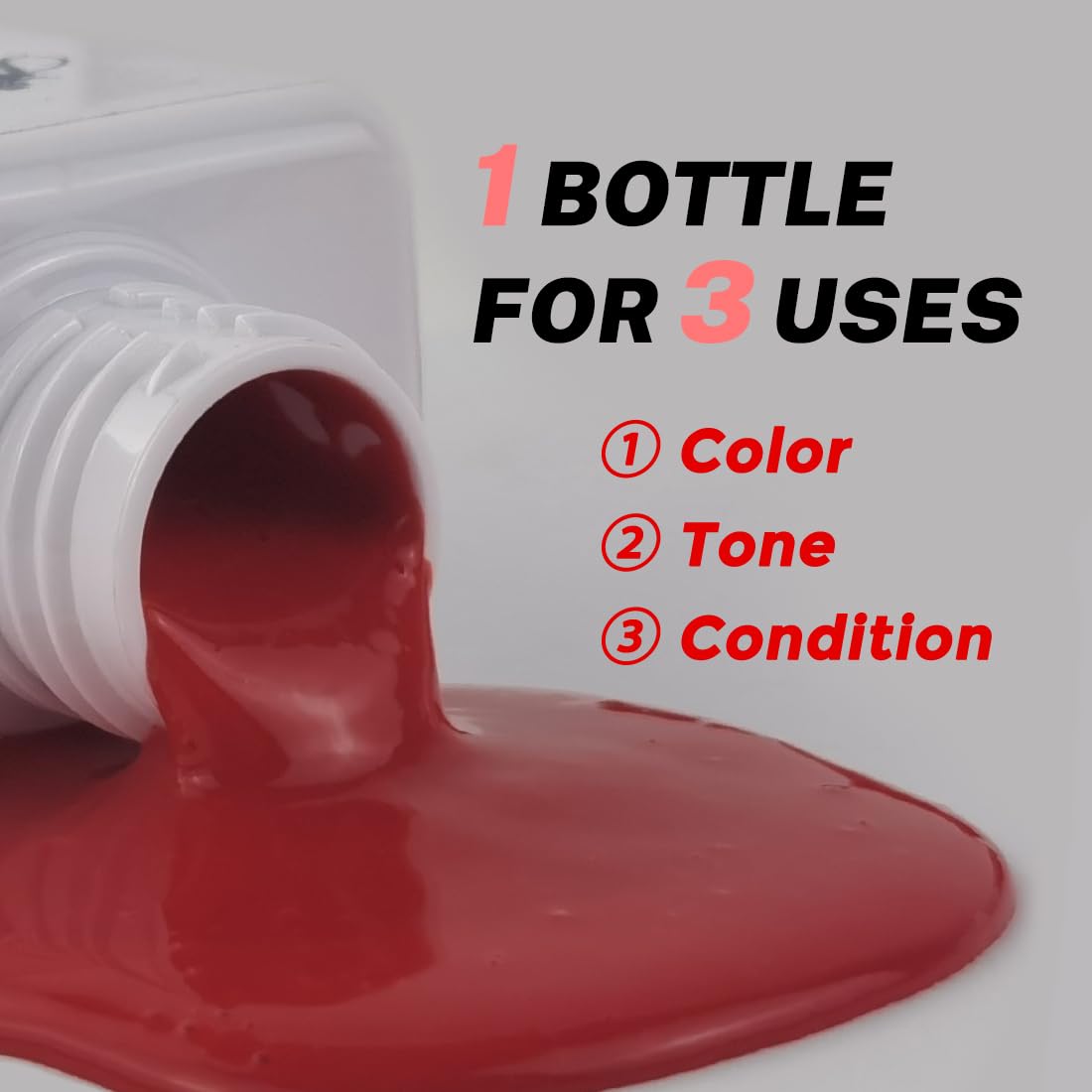 SOVONCARE Red Semi-Permanent Hair Dye Depositing Conditioner for Colored Hair, 5.28 OZ - Color Results in 10 Minutes, Cruelty-Free Haircare