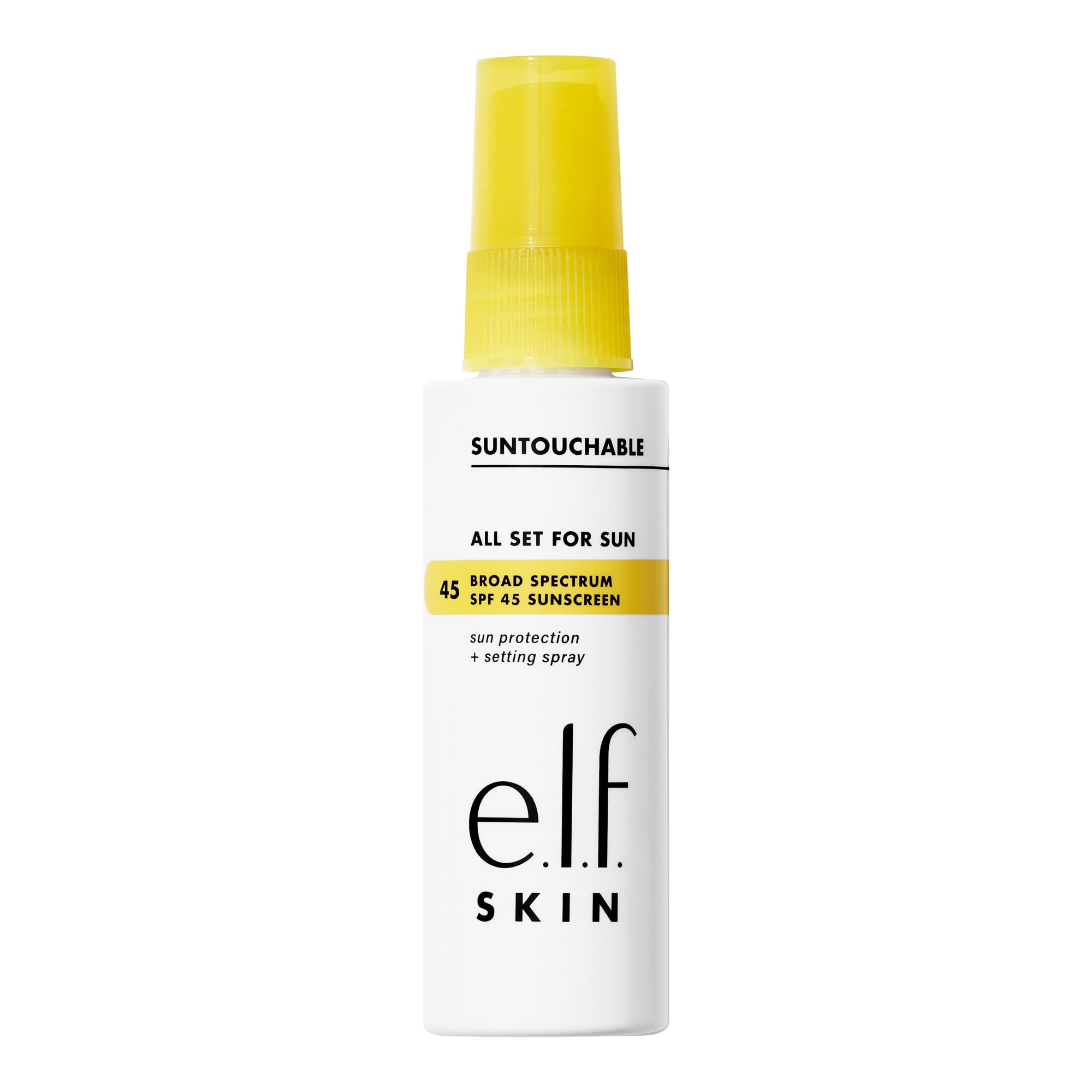 e.l.f. SKIN All Set For Sun SPF 45, Setting Spray With SPF 45 For Long-Lasting Makeup, Weightless, Non-Greasy Formula, Vegan & Cruelty-Free, Packaging May Vary