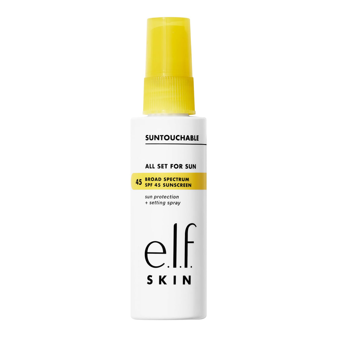 e.l.f. SKIN All Set For Sun SPF 45, Setting Spray With SPF 45 For Long-Lasting Makeup, Weightless, Non-Greasy Formula, Vegan & Cruelty-Free, Packaging May Vary