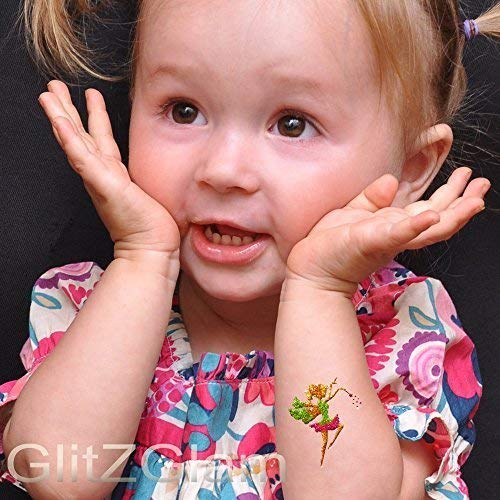 Fairy Tales Glitter Tattoo Kit with 6 Large Glitters & 12 Amazing Stencils - HYPOALLERGENIC and DERMATOLOGIST TESTED! -Temporary Tattoos & Body Art