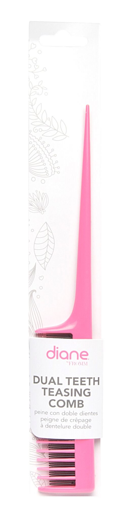 Diane dual teeth teasing comb 8inch pink DBC033