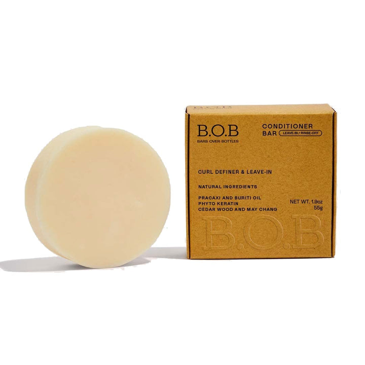 B.O.B BARS OVER BOTTLES Conditioner Bar | Solid Conditioner for Curly Hair | Eco Friendly, Vegan, Waterless, Leave In Solid Intense Bar Conditioner