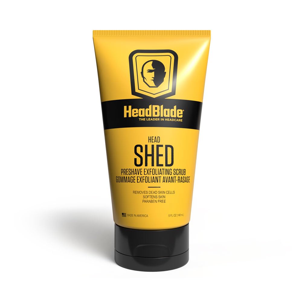 HeadBlade HeadShed Men's Exfoliating Scrub - 5 oz - Face Wash & Cleanser - Removes Dead Skin and Preps for Great Shave
