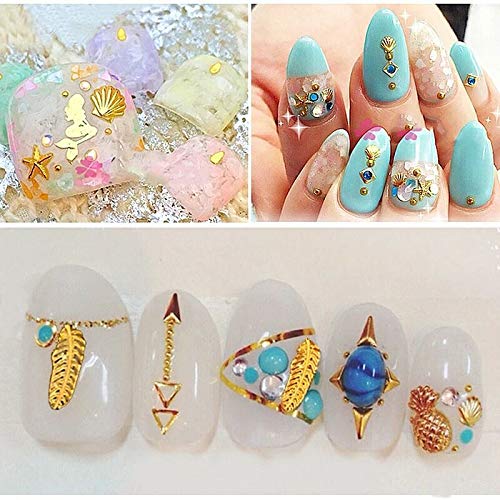 1 Box Seashell Starfish Mermaid 3 D Decorations Ocean Nail Deco