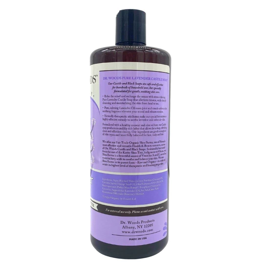 Dr. Woods Shea Vision Lavender Castile Soap W/Organic Shea Butter 32 Ounces