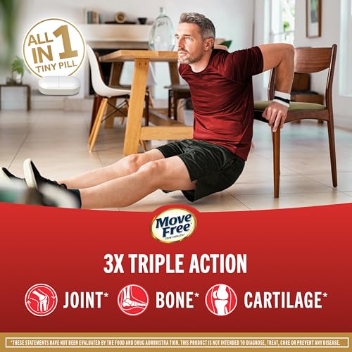 Move Free Ultra Triple Action Joint Support Supplement - Type II Collagen Boron & Hyaluronic Acid - Supports Joint Comfort, Cartiliage & Bones in 1 Tiny Pill Per Day, 64 Tablets (64 servings)*
