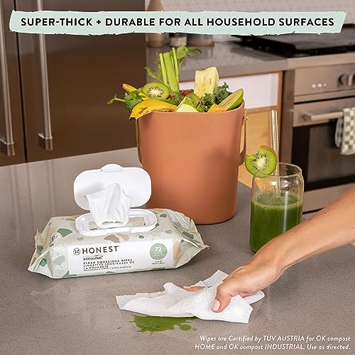 The Honest Company Clean Conscious Multi-Use Wipes | Hypoallergenic + Unscented for Sensitive Skin | Over 99% Water, Compostable, Plant Based, Baby Wipes | Pattern Play, 10 Count