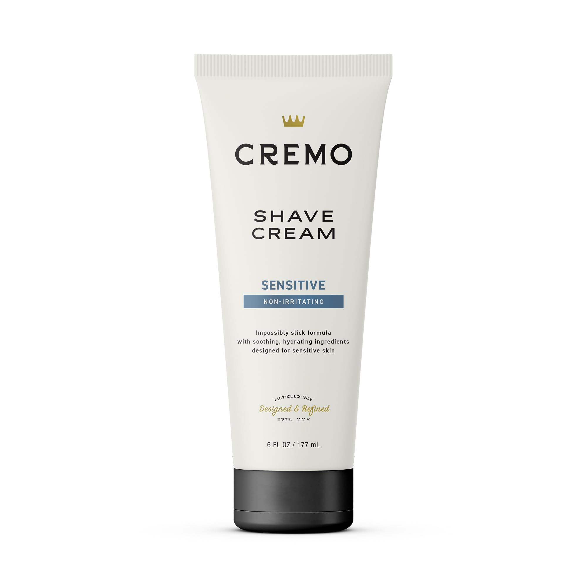 Cremo Sensitive Shave Cream, Astonishingly Superior Ultra-Slick Shaving Cream for Men, Fights Nicks, Cuts and Razor Burn, 6 Fl Oz