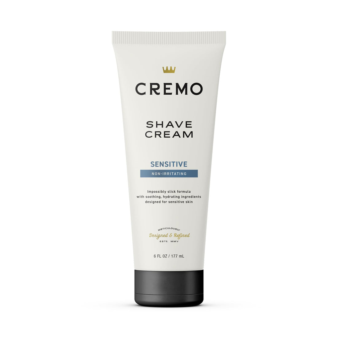 Cremo Sensitive Shave Cream, Astonishingly Superior Ultra-Slick Shaving Cream for Men, Fights Nicks, Cuts and Razor Burn, 6 Fl Oz