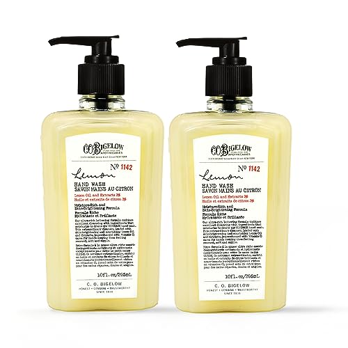 C.O. Bigelow Lemon Hand Wash - No. 1142, Moisturizing Liquid Hand Soaps with Lemon Extract & Vitamin C, Cruelty Free & Gentle for All Skin Types, 2 Pack, 10fl oz. each