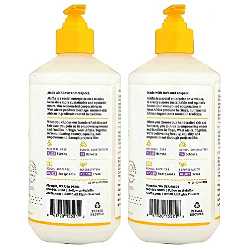 Alaffia EveryDay Shea Conditioner, Moisturizes, Restores and Protects, Made with Fair Trade Shea Butter, Cruelty Free, No Parabens, Vegan, Lavender, 2 Pack, 16 Fl Oz Ea
