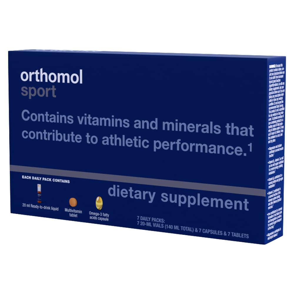 Orthomol Sport, 7-Day Supply, Premium Sports Nutrition Supplement with Vitamins A, B, C, D, E, Zinc, Iodine, Coenzyme Q10, L-Carnitine, Omega-3, and Essential Minerals for Optimal Performance