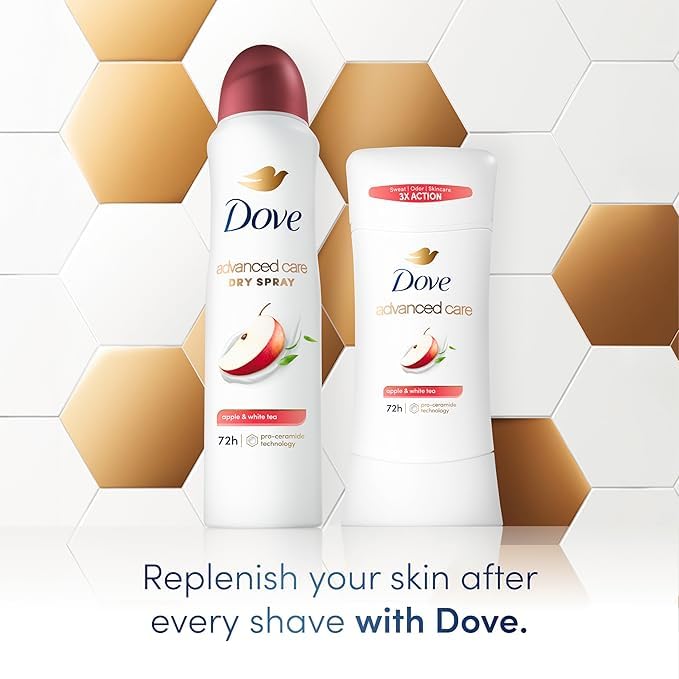 Dove Advanced Care Deodorant Stick Apple & White Tea with 72-hour Sweat & Odor Protection, 2.6 oz (Pack Of 3)