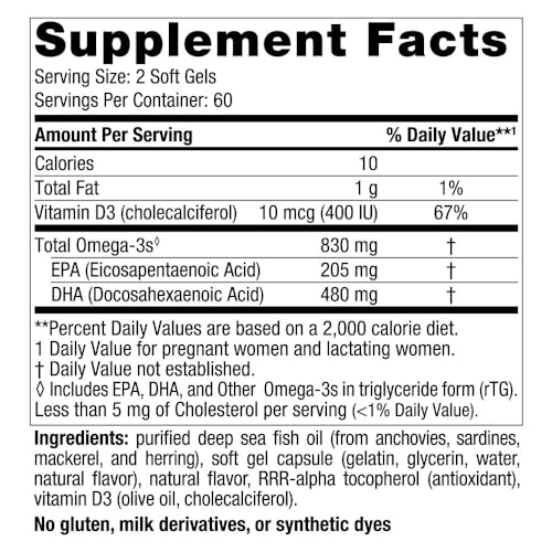 Nordic Naturals Prenatal DHA, Strawberry - 120 Soft Gels - 830 mg Omega-3 + 400 IU Vitamin D3 - Supports Brain Development in Babies During Pregnancy & Lactation - Non-GMO - 60 Servings