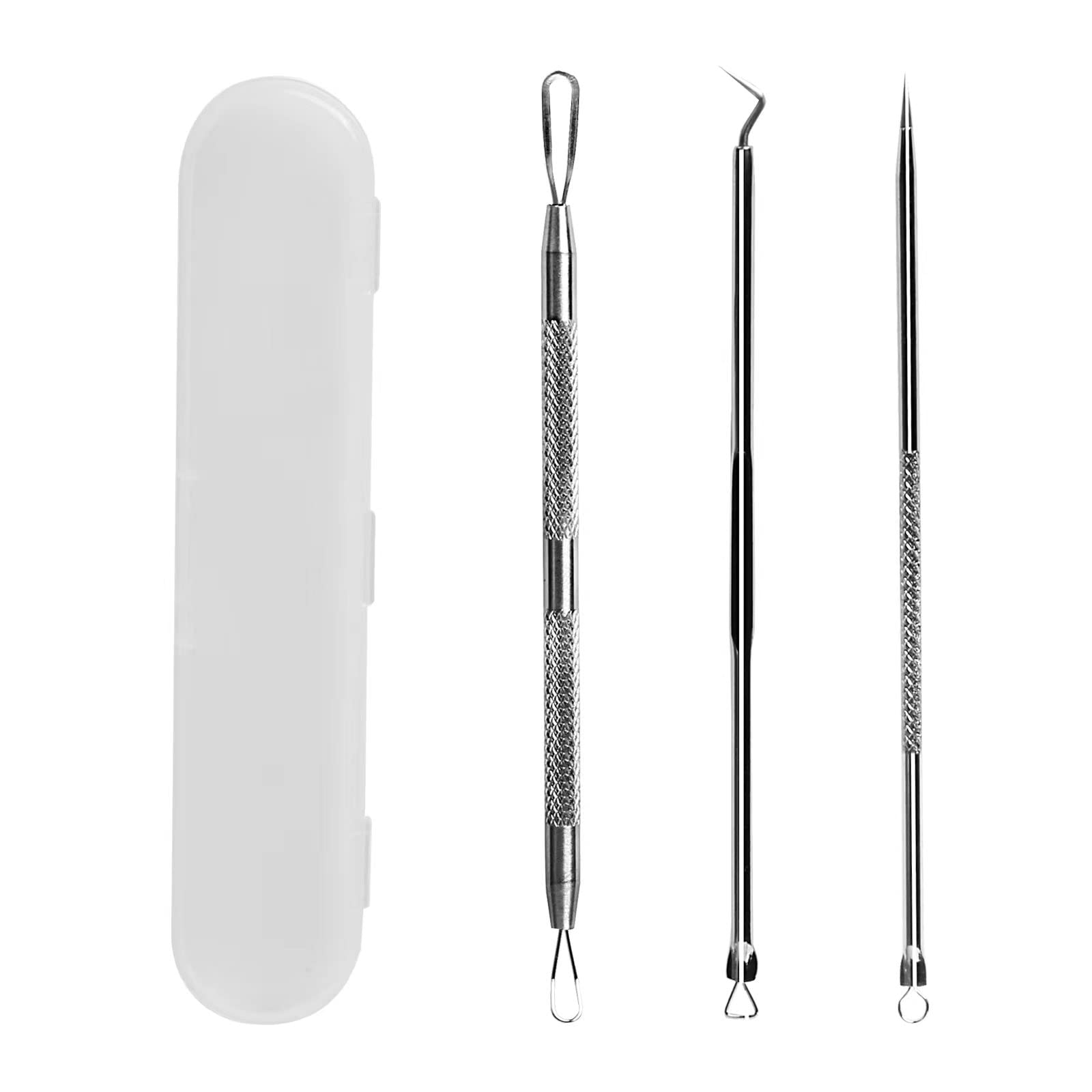 WSYUB Pimple Popper Tool, Stainless Steel Pimple Extractor, WSYUB Blackhead Tweezers, Comedones Extractor Acne Removal Kit for Blemish, Whitehead Popping