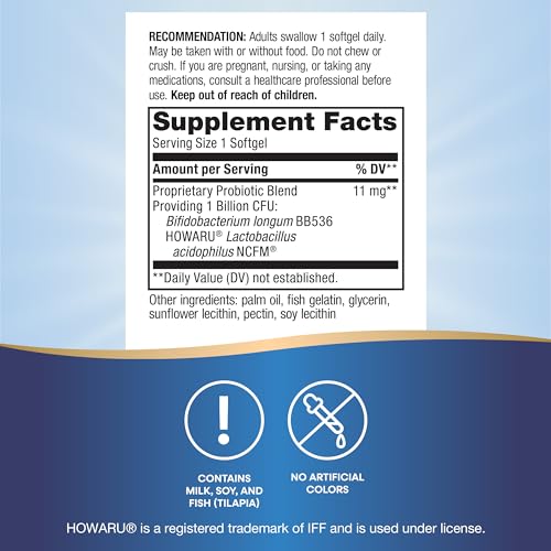 Nature's Way Acidophilus Probiotic Pearls, Supports Digestive Balance and Gut Health*, Protects Against Occasional Constipation and Bloating*, 1 Billion Live Cultures, 90 Softgels (Packaging May Vary)