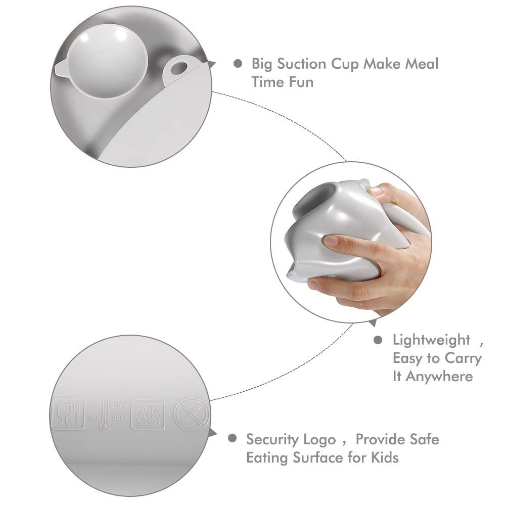 Food Catching Baby Placemat with Suction - Non-Slip Placemats for Kids with Strong Suction Silicone Placemats Suction Babies Toddlers Tiny Diner Placemat Roll Up Non Slip Washable Baby Restaurant Mat