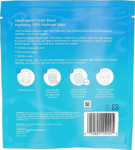 Neutrogena Hydro Boost and Hydrating Hydrogel Mask, 1 Ounce Each (10)