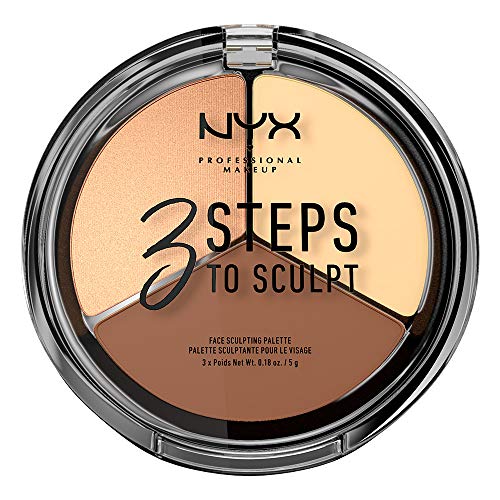 NYX PROFESSIONAL MAKEUP 3 Steps to Sculpt, Face Sculpting Contour Palette - Light