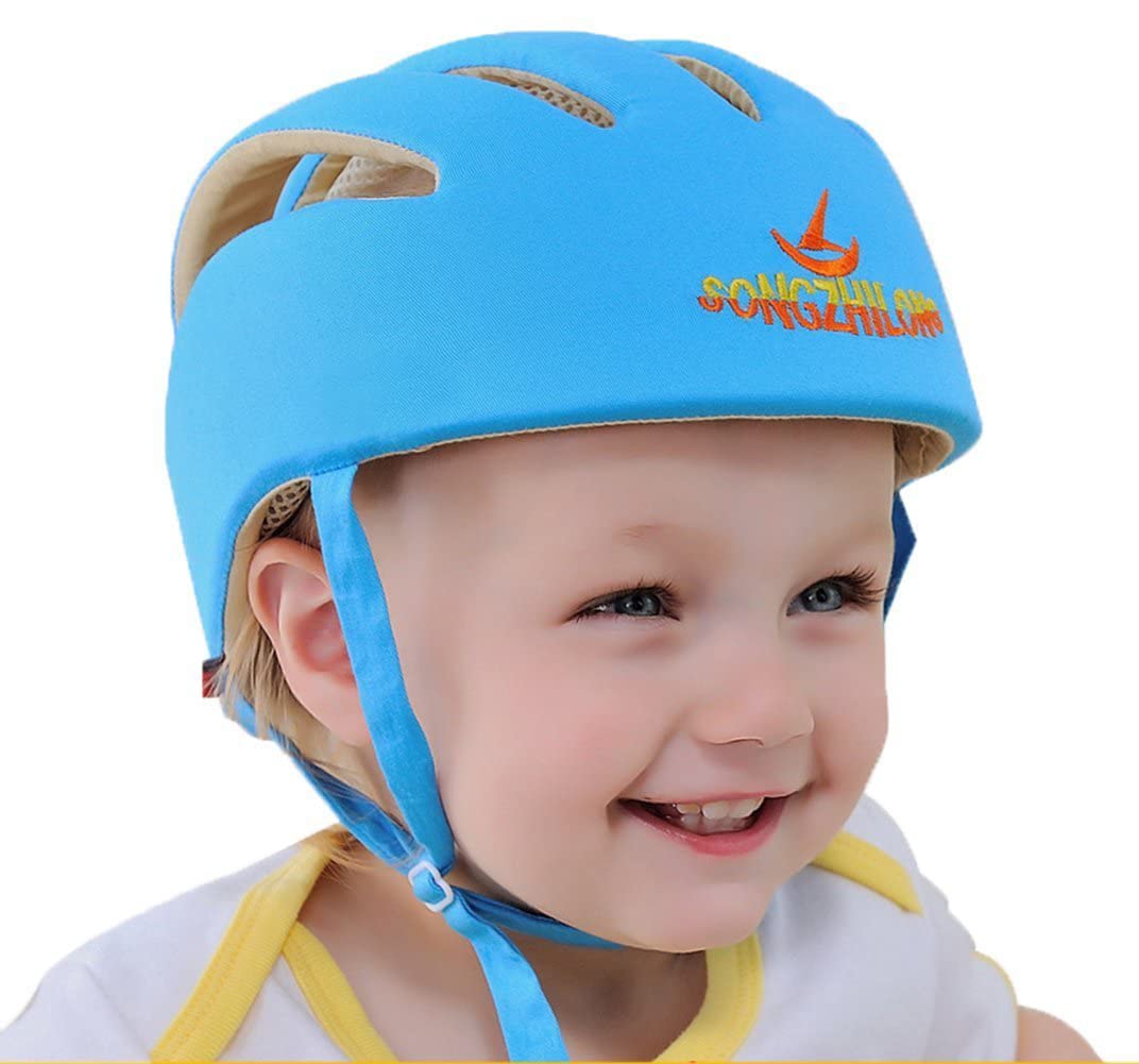 Huifen Adjustable Baby Head Protector, Baby Helmets for Crawling Walking Lightweight Safety Baby Helmet Jumping Running Breathable Hat Infant Essentials Toddler Helmets 6-24 Months (Blue)
