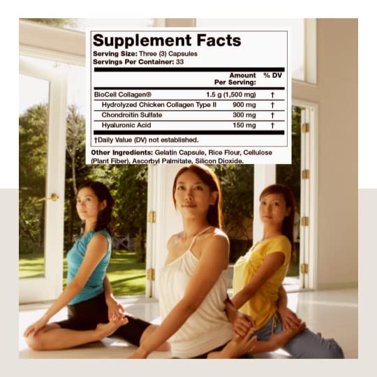 Olympian Labs Biocell Collagen II 1500mg Supplement Capsules Non-GMO, Gluten-Free, Allergan-Free - Supports Skin & Joint Health and Cartilage Producing Cells - 100 Capsules (33 Day Supply)