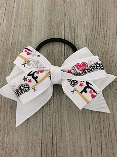 Sportybella Gymnastics Hair Bow- Girls Gymnastics Hair Accessories- Gymnastics Elastics for Gymnast