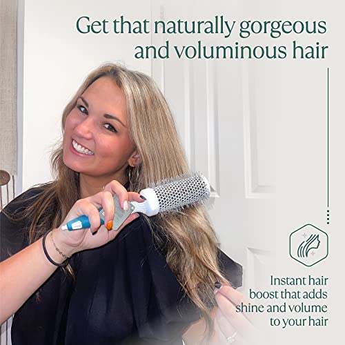 Professional Round Brush for Blow Drying - Small Ceramic Ion Thermal Barrel Brush for Sleek, Precise Heat Styling and Salon Blowout - Lightweight, Antistatic Bristle Hair Brush by Osensia (1.3 Inch)
