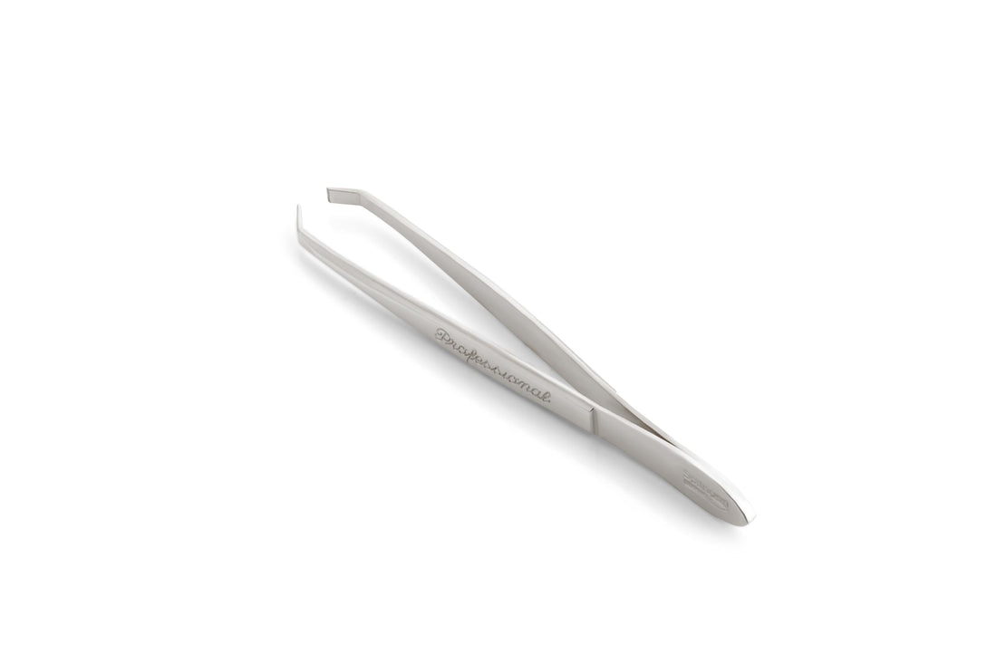Solingen Stainless Steel Professional Slanted Tweezers, Best for Eyebrows Extensions, Facial Hair, Made in Germany