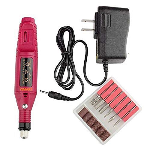 Yimart 1Set Professional Electric Nail Kit Nail File Nail Tips Manicure Machine Electric Nail Art Pen Pedicure 6 Bits Nail Art Tools Kit Nail Drill Machine