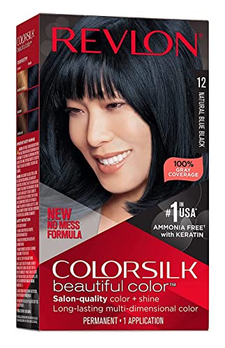 Revlon Colorsilk Beautiful Color, Natural Blue Black [12] 1 ea (Pack of 3)