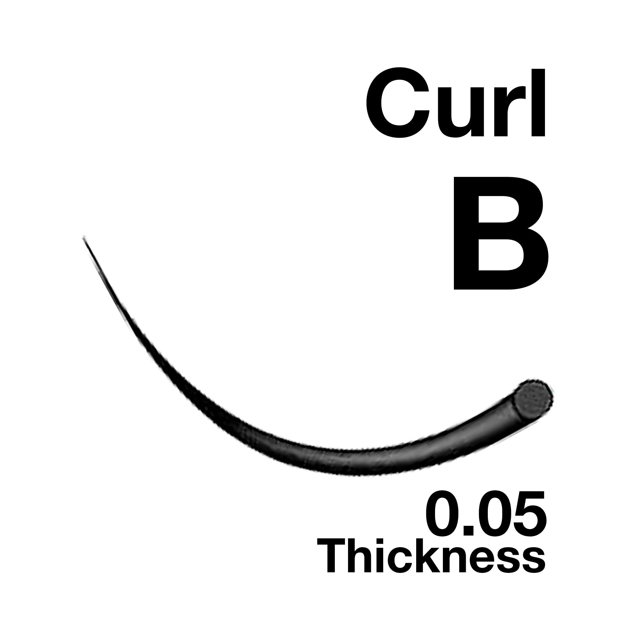 15MM : EMILYSTORES 0.05mm Thickness B Curl 15mm Length Lashes Silk Mink Eyelashes For Eyelash Extensions Single Size One Tray