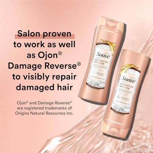 Suave Coconut Oil Infusion Shampoo and Conditioner Set, Damage Control Hydrating Shampoo & Conditioner for Damaged Dry Hair, 12.6 Oz Ea (2 Piece Set)