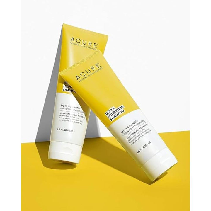 Acure Ultra Hydrating Shampoo 100% Vegan, Ultra Hydrating Moisture & Omega Fatty Acids, , Yellow Argan Oil & Pumpkin, 8 Fl Oz