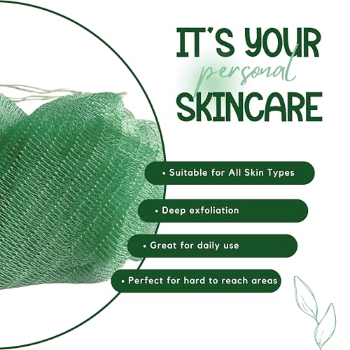 AFRIKI African Net Sponge, Authentic African Exfoliating Sponge, Black Owned, Back Scrubber, 45 inch Long for Normal to Sensitive Skin, for Daily use, Original Collection