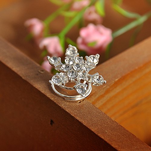 Set of 10 , Pattern 03 : Chicone Snowflask Hair Coils Swirls Twists Spirals Springs Pins for Bridal Wedding Prom Set of 10