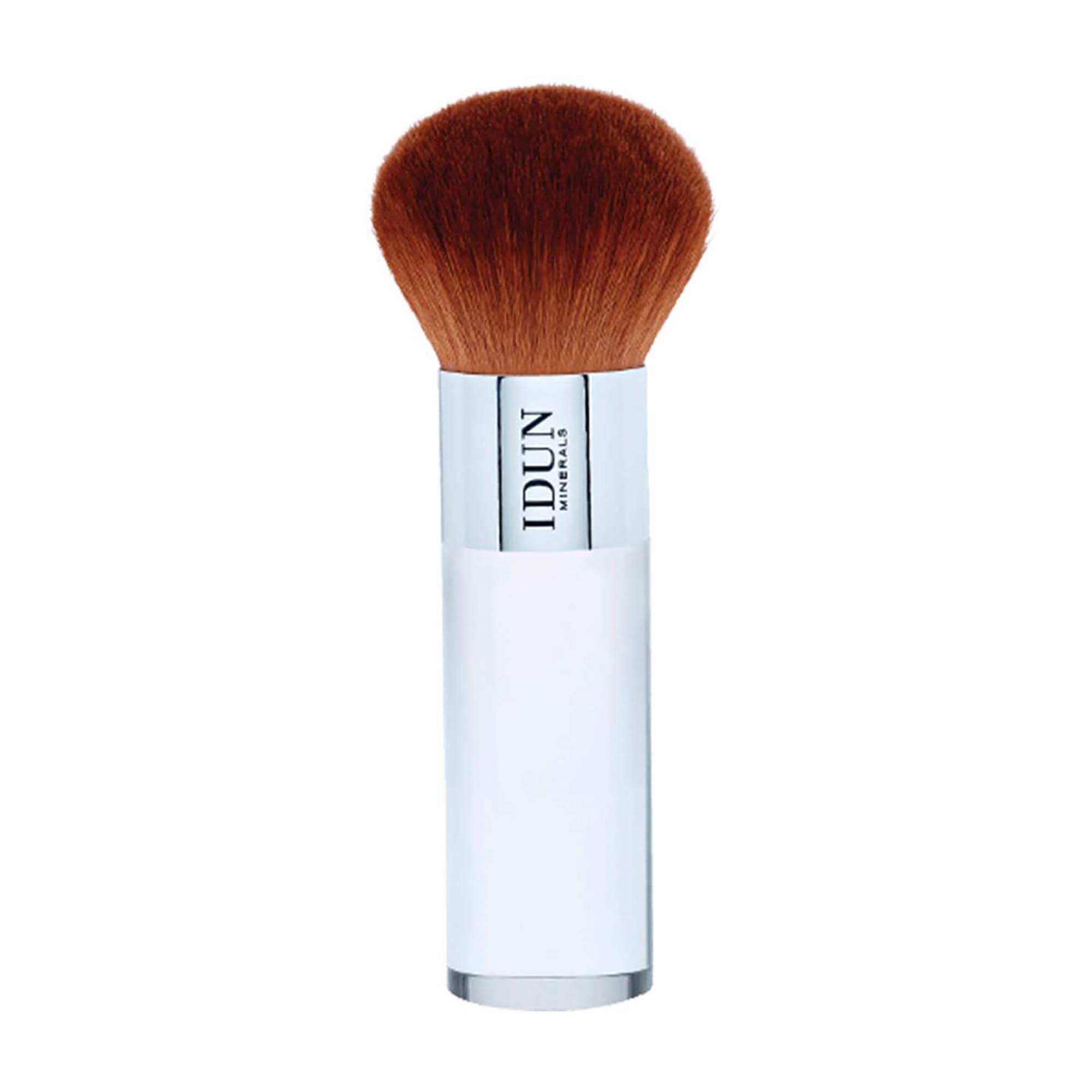 Idun Minerals - Powder Brush - Large Domed Top Fluffy Brush - Featuring An Elegant Wide Handle For Easy Grip - Feather Soft Bristles Gently Caress The Skin - Blended To A Perfect Finish - 1 Pc