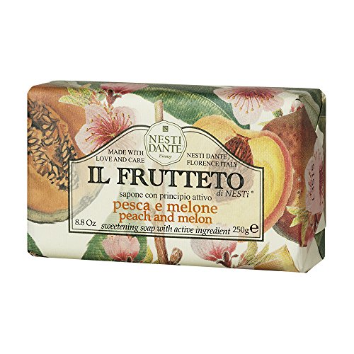 Nesti Dante Il Frutteto Peach and Melon Natural Fruit Scented Bar Soap for Bath Hands and Body 250g