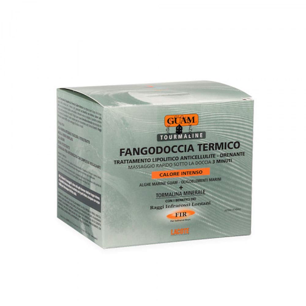 Guam Seaweed & Tourmaline Thermal Mud Cellulite Remover | 3-minute Shower Body Mask for Cellulite Removal | Hot Infrared FIR Anti Cellulite Treatment for Thighs and Legs, 1.1LB