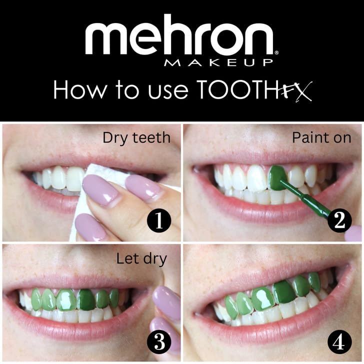 Mehron Makeup Tooth FX with Brush (.125 ounce) (Spinach)