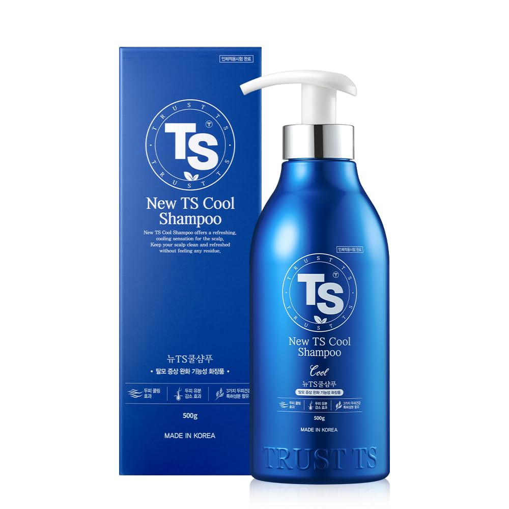 New TS Cool Shampoo for Scalp and Hair (16.9 Fl Oz) | Therapy Shampoo | Mint Scent with Essential Oil & Natural Ingredients | Parabens free | Anti- Dandruff & Cooling | Made in Korea