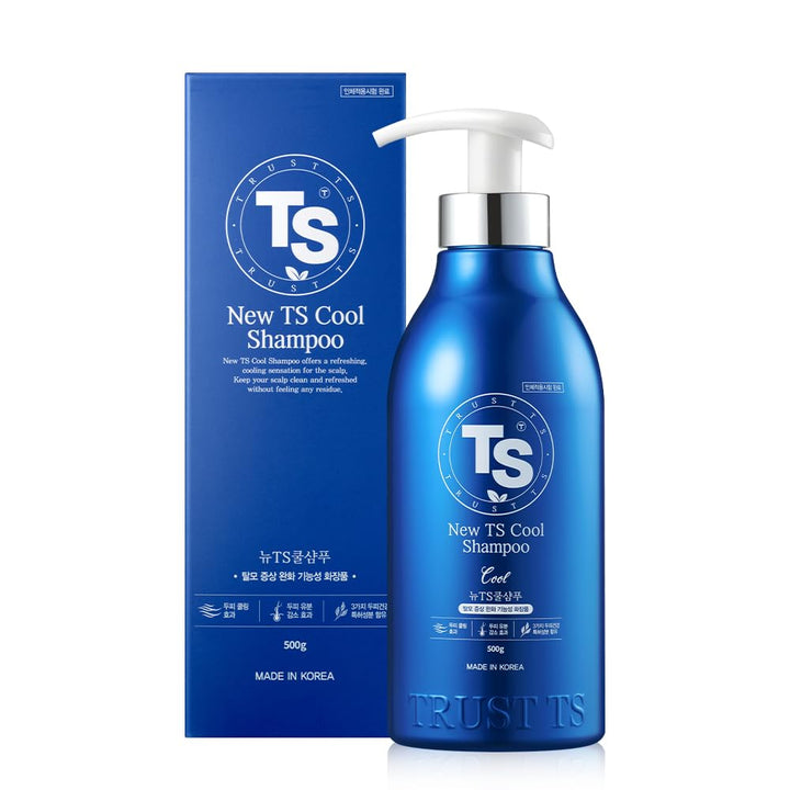 New TS Cool Shampoo for Scalp and Hair (16.9 Fl Oz) | Therapy Shampoo | Mint Scent with Essential Oil & Natural Ingredients | Parabens free | Anti- Dandruff & Cooling | Made in Korea