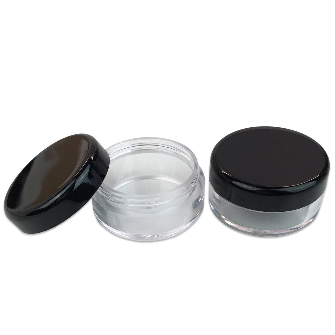 Beauticom® 5G/5ML High Quality Round Clear Jars with Black Lids for Makeup, Lotion, Creams, Eyeshadow, Cosmetic Product Samples - BPA Free (Quantity: 100pcs)