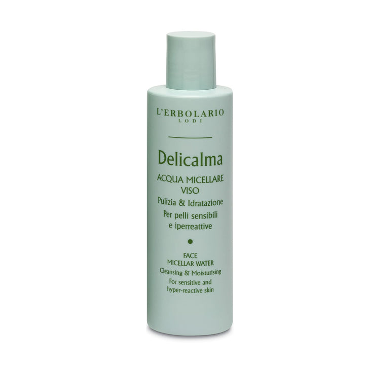 L'Erbolario Delicalma Face Micellar Water - Removes Traces Of Impurities And Make-Up - Moisturizes Sensitive Skin And Soothes Irritation - With Protective And Softening Properties - 6.7 Oz Cleanser