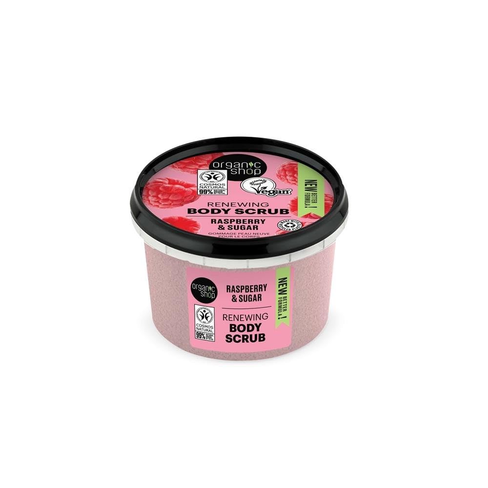 Organic Shop Body Scrub Natural Raspberry Cream and Sugar 250ml by Organic Shop