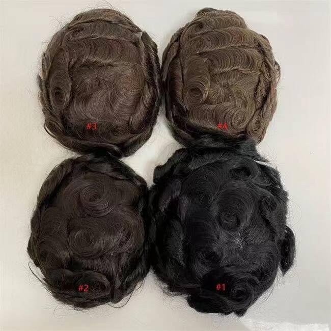 #2 Dark Brown : N.L.W. European virgin human hair toupee for men with transparent Thin skin PU, 10 x 8 Straight hair pieces for men #2 Dark brown