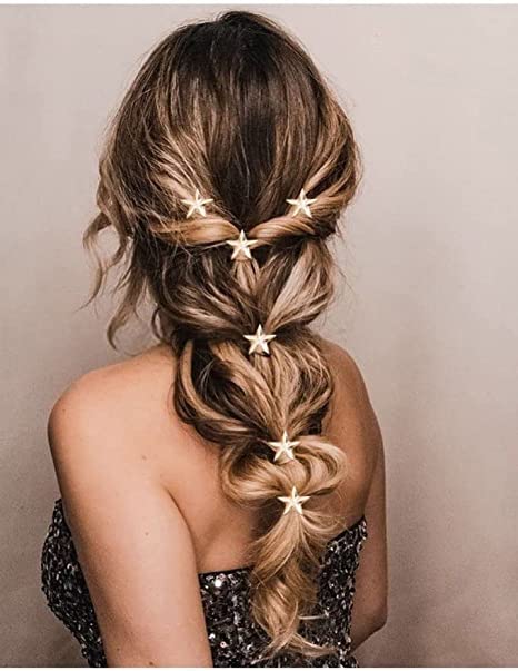 Jovono Womens 5Pcs Wedding Bridal Spiral Hair Clips With Star Alloy