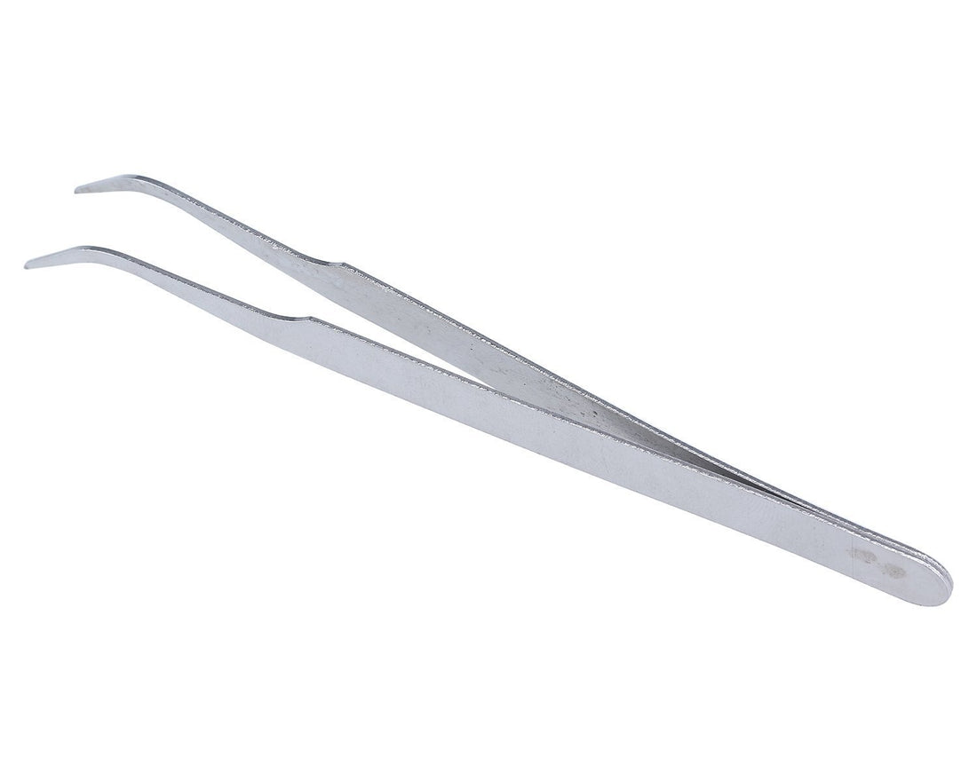2pcsProfessionalNailArtRhinestonesEyelashesExtensionsPickTweezerNipperClipperTool silver AD