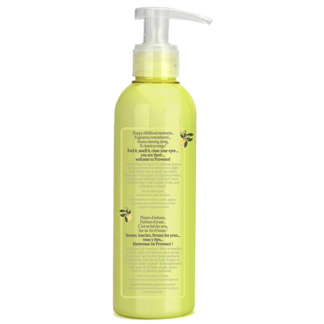 French Body Lotion Provence with Argan Oil, Verbena, Lemon and Bergamot, 200 ml