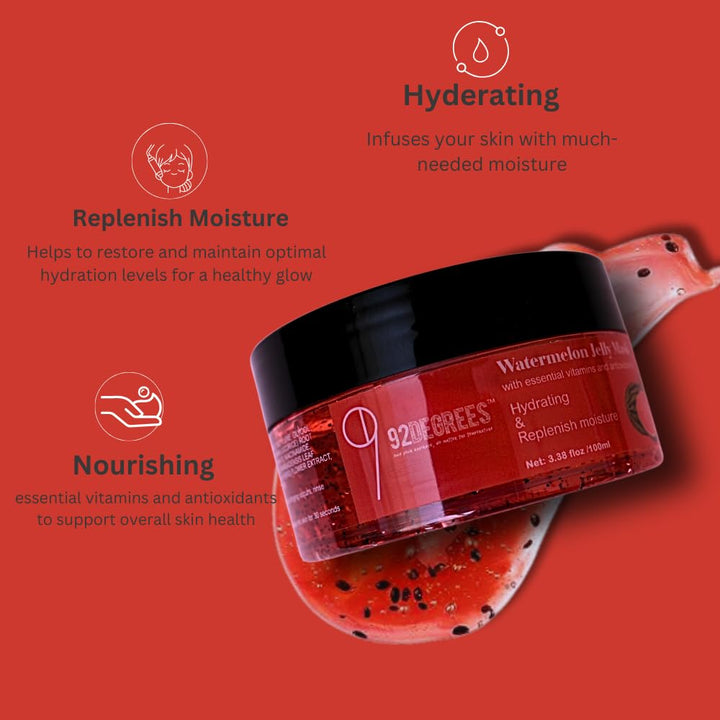 Watermelon Jelly Facial Mask, Hydrating & Anti-Aging Gel Face Mask with Niacinamide, Hyaluronic Acid, Licorice Root Extract For Suitable for Sensitive & all Skin Types Lightweight & Moisturizing Mask