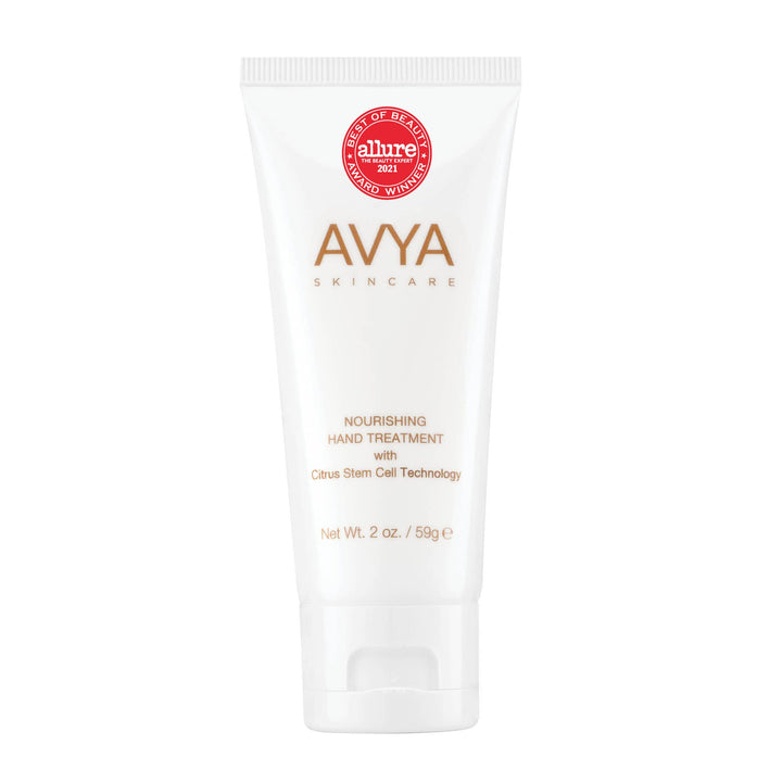 AVYA Hydrating Hand Lotion for Dry Skin – Nourishing Hand Healing Treatment for Dry and Ashy Skin/Hyaluronic Acid and Citrus Stem Cell Technology/Advanced Ayurvedic Skincare (2oz)